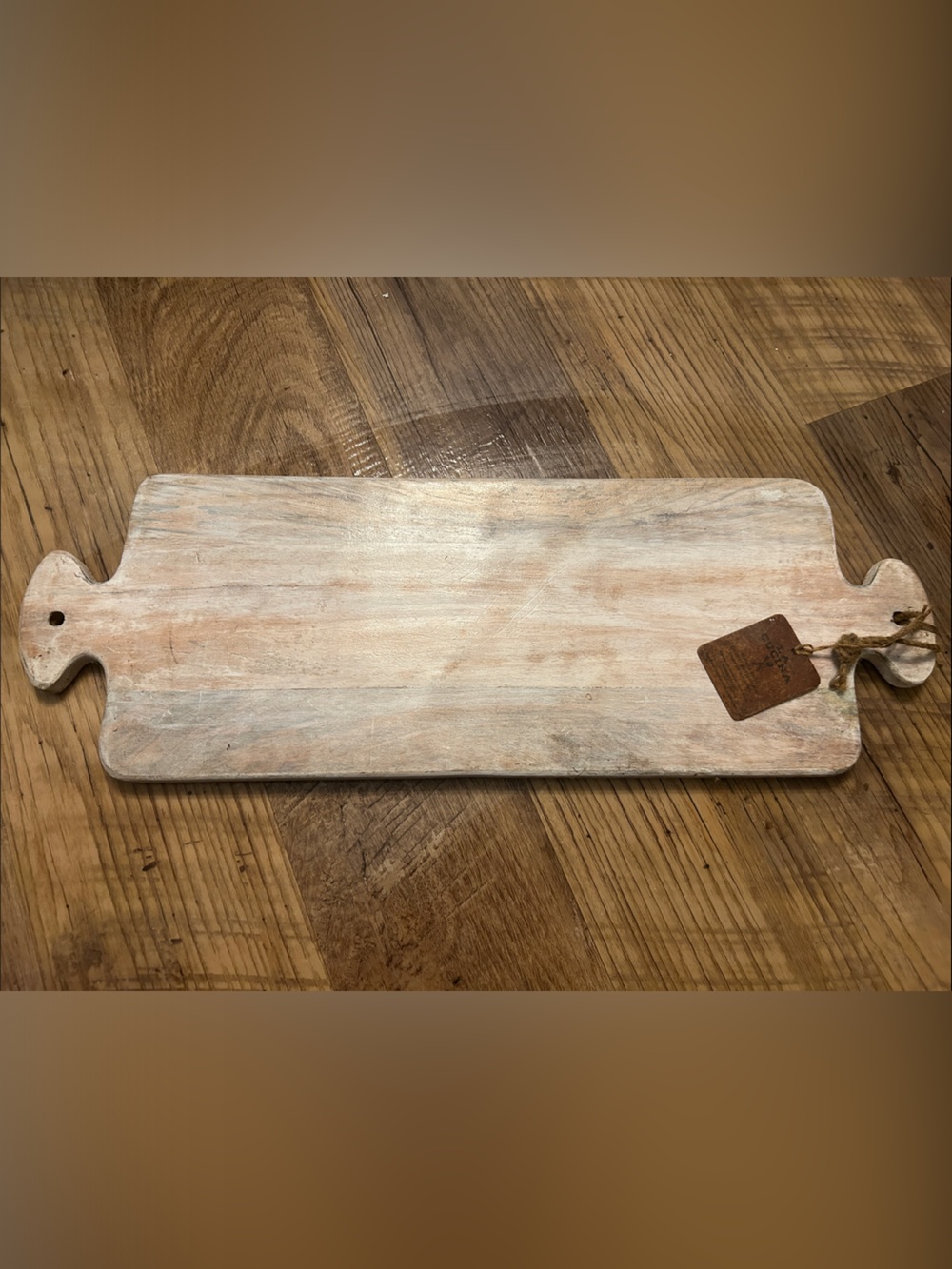 Wooden Serving Board in Light Washed White 23” x 8”
